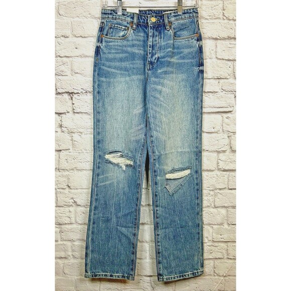 Blank NYC Womens Jeans Size 24 Mid Rise Loose Fit Jean Button Fly Distressed NWT - Picture 5 of 16